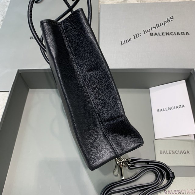 Balenciaga專櫃爆款小牛皮手提托特包 巴黎世家摔紋黑色小號方形購物包 fyj1681